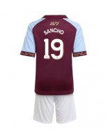 Otroške Nogometnih dresov Aston Villa Jadon Sancho #19 Domači 2025-26 Kratki rokavi (+ hlače)